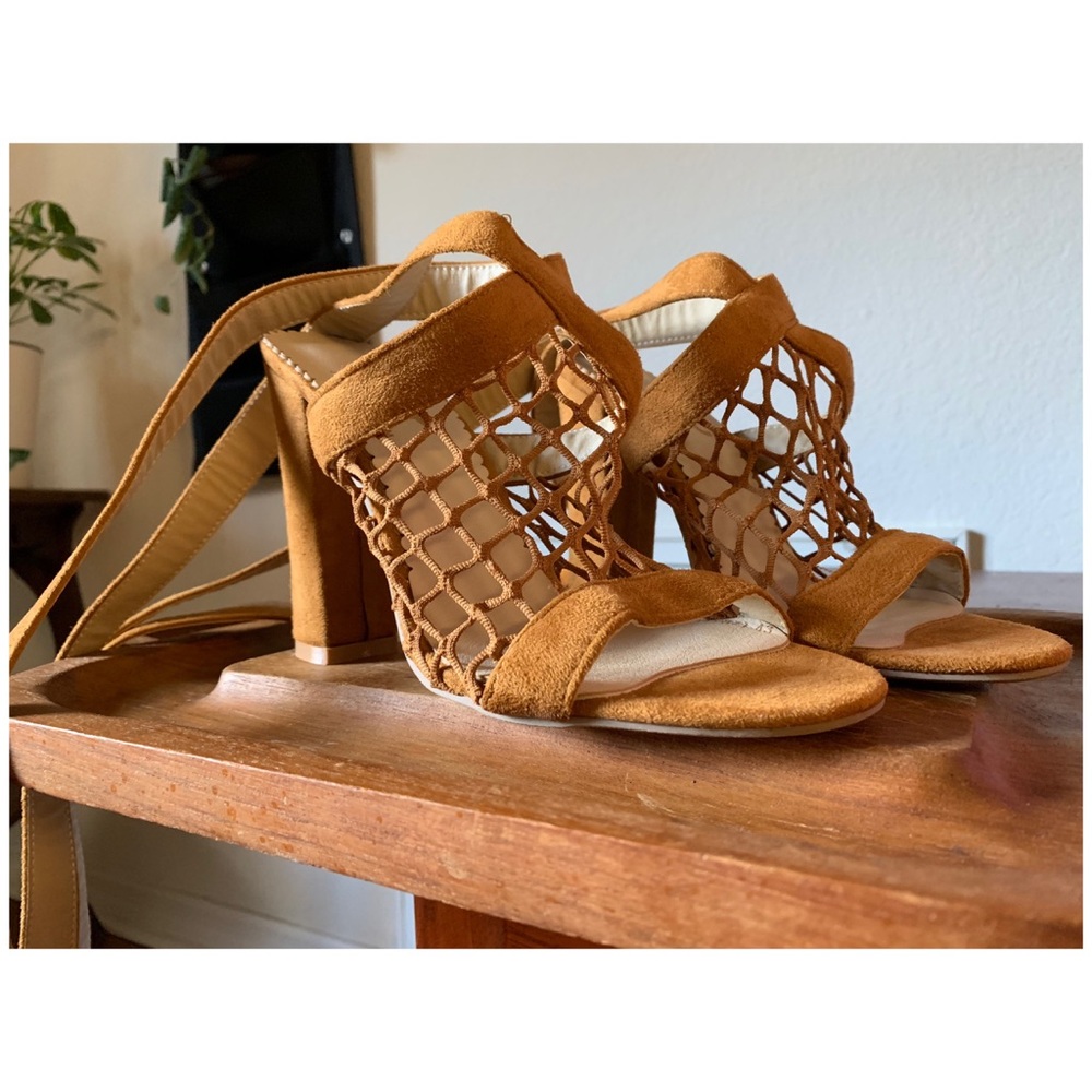 Joyshoetique burnt orange strappy heels